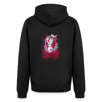 Dia de los Muertos - Unisex Premium Bio Zip Hoodie - Schwarz - Hinten - Nico (187cm)