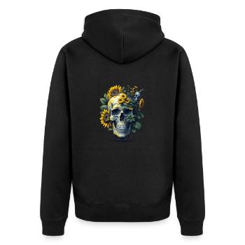 Sunflower Skull - Veste à capuche bio Premium Unisexe - noir - Dos - Nico (187cm)