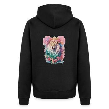 Aquarelle Lion - Veste à capuche bio Premium Unisexe - noir - Dos - Nico (187cm)