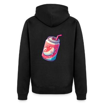 Soda Can - Vintage Barware - Unisex Premium Organic Zip Hoodie - black - Back - Nico (187cm)
