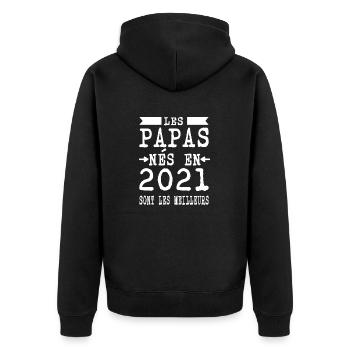 Les Papas nés en 2021 sont meilleurs - Veste à capuche bio Premium Unisexe - noir - Dos - Nico (187cm)
