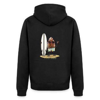 Silex on the beach - Unisex Premium Organic Zip Hoodie - black - Back - Nico (187cm)