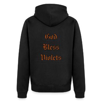 GodBlessViolets - Unisex Premium Organic Zip Hoodie - black - Back - Nico (187cm)