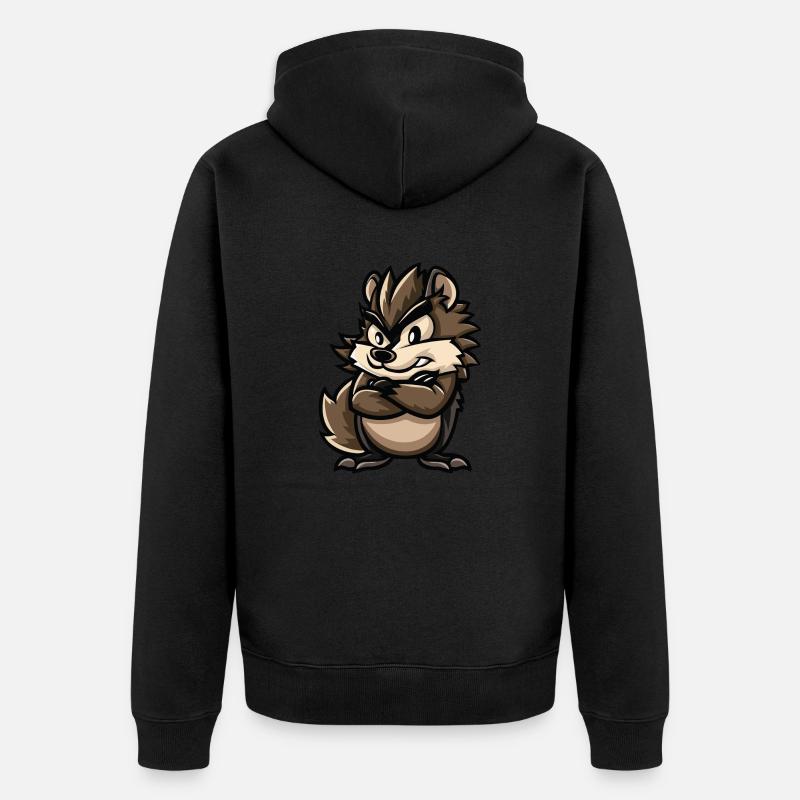 hérisson - Veste à capuche bio Premium Unisexe - noir