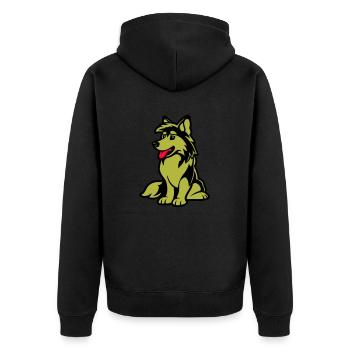 Dog Comic Dog - Unisex Premium Organic Zip Hoodie - black - Back - Nico (187cm)