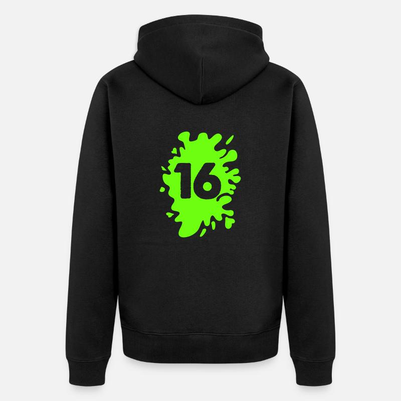 klecks 16 - Unisex Premium Bio Zip Hoodie - Schwarz