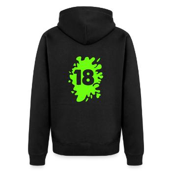 blob 18 - Unisex Premium Organic Zip Hoodie - black - Back - Nico (187cm)