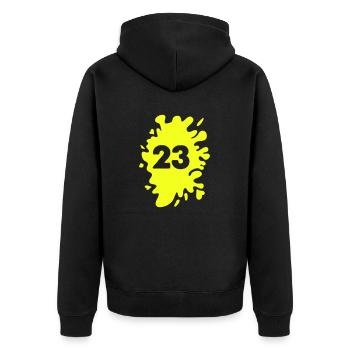 Blobs 23 - Unisex Premium Organic Zip Hoodie - black - Back - Nico (187cm)