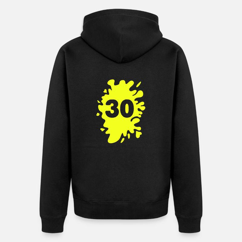 Klecks 30 - Unisex Premium Bio Zip Hoodie - Schwarz