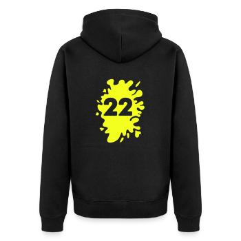 Blobs 22 - Unisex Premium Organic Zip Hoodie - black - Back - Nico (187cm)