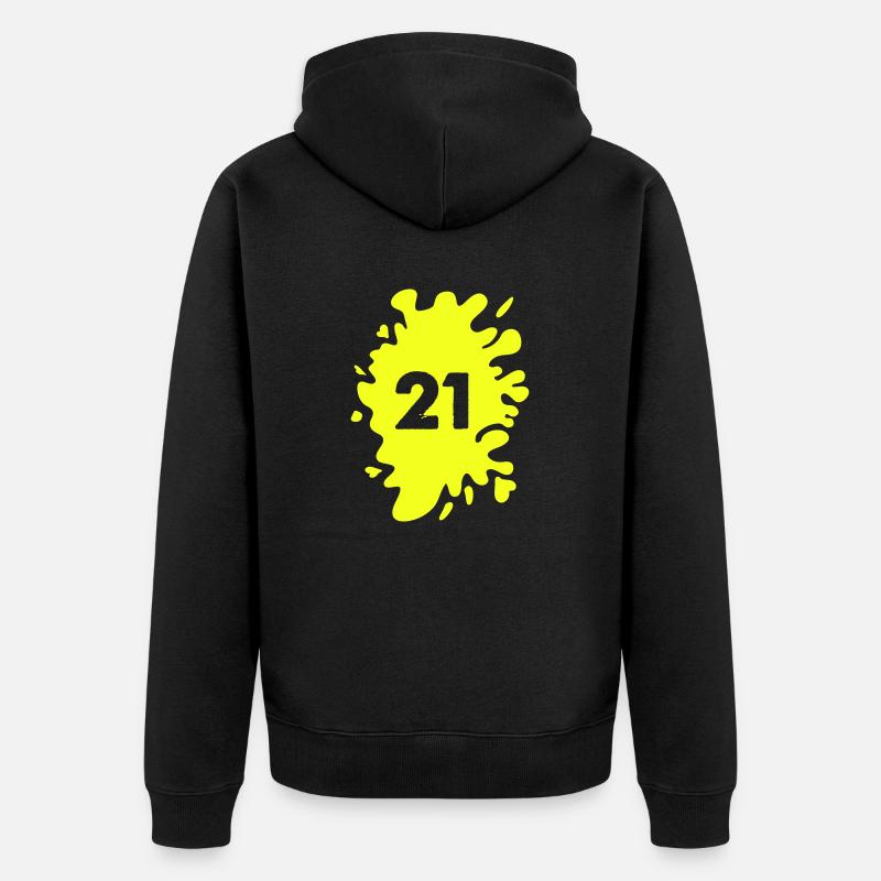 Klecks 21 - Unisex Premium Bio Zip Hoodie - Schwarz