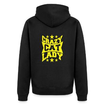 Chat fou Dame Texte Folle Femme Chats Amour - Veste à capuche bio Premium Unisexe - noir - Dos - Nico (187cm)