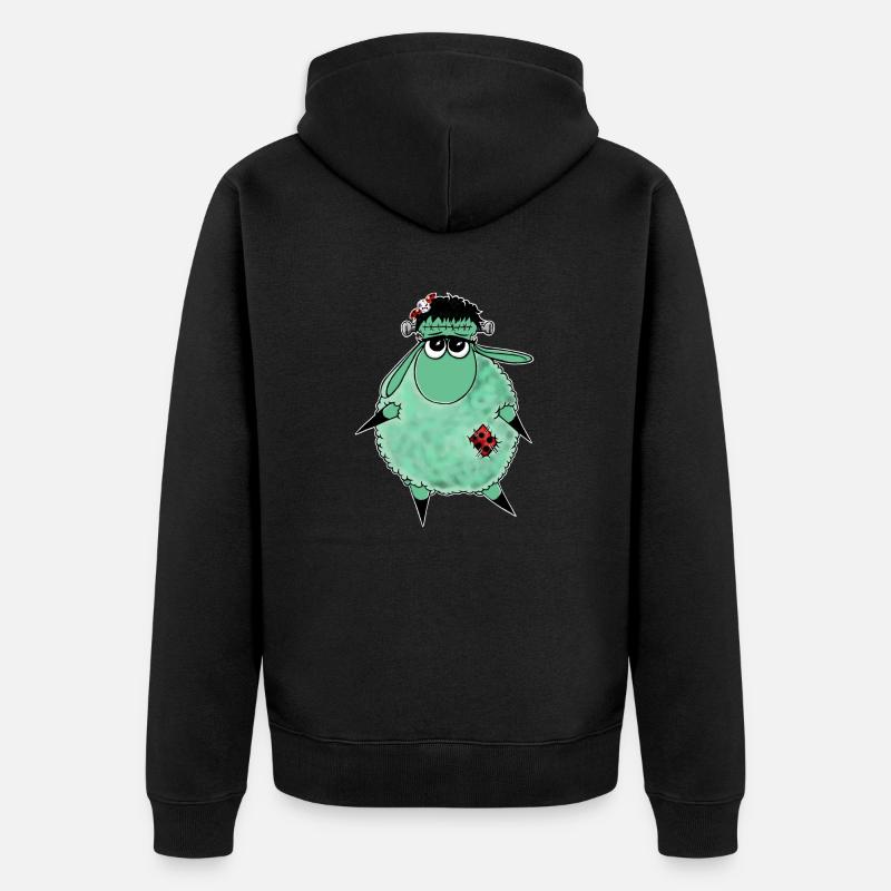 Wolly Sheepling Halloween Monster - Unisex Premium Bio Zip Hoodie - Schwarz