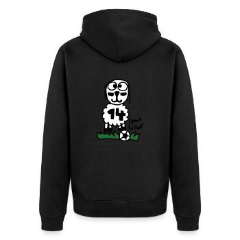 Sport ScHoF - Unisex Premium Bio Zip Hoodie - Schwarz - Hinten - Nico (187cm)
