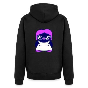 Penguin Lady Robe Femme Femme Fille Lunettes de soleil - Veste à capuche bio Premium Unisexe - noir - Dos - Nico (187cm)