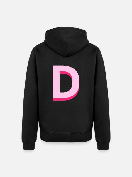 Pop and modern pink letter - Unisex Premium Organic Zip Hoodie - black