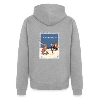 Trial of Fate - Unisex Premium Organic Zip Hoodie - heather grey - Back - Nico (187cm)