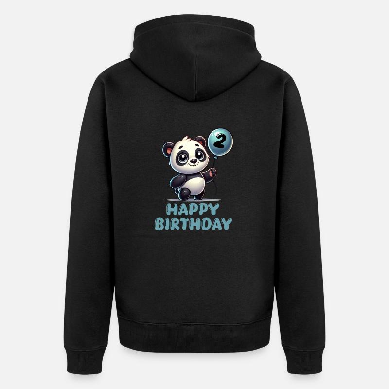 Panda BD Ballon Anniversaire 2 - Veste à capuche bio Premium Unisexe - noir