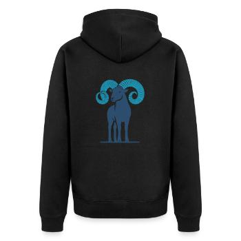 Bélier 1 - Veste à capuche bio Premium Unisexe - noir - Dos - Nico (187cm)