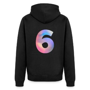 Numéro 7 coloré - Veste à capuche bio Premium Unisexe - noir - Dos - Nico (187cm)