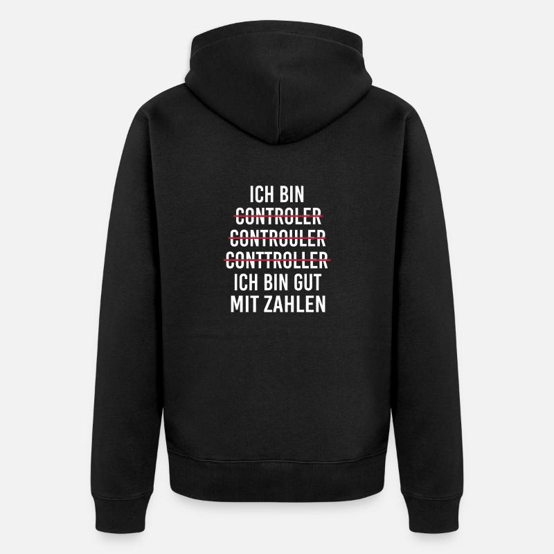 Ich bin Controller Beruf Fehler Buchstabieren Witz - Unisex Premium Bio Zip Hoodie - Schwarz