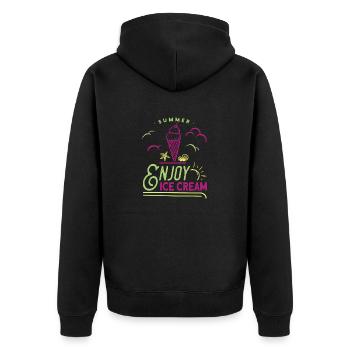 Ice Cream Summer Beach Ice Cream Holiday Vibes - Unisex Premium Organic Zip Hoodie - black - Back - Nico (187cm)