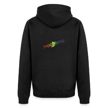 DNA Helix Rainbow Genetics Surfing Colorful - Unisex Premium Organic Zip Hoodie - black - Back - Nico (187cm)
