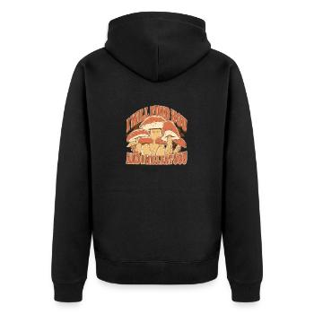 Funny Mushroom Picker Mycologists Pick Mushrooms - Unisex Premium Organic Zip Hoodie - black - Back - Nico (187cm)