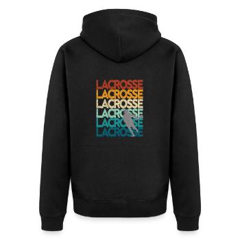 Lacrosse Retro Vintage Sunset - Veste à capuche bio Premium Unisexe - noir - Dos - Nico (187cm)