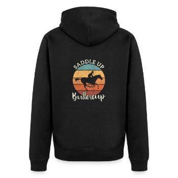 Manger Dormir Chevaux de course Répéter Cavalier Cheval - Veste à capuche bio Premium Unisexe - noir - Dos - Nico (187cm)