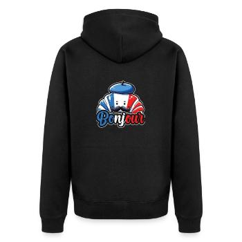 French Croissant Lover France Flag - Unisex Premium Organic Zip Hoodie - black - Back - Nico (187cm)
