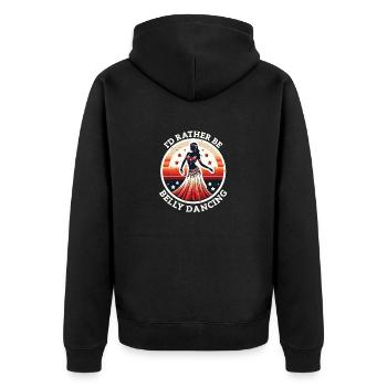 Funny Belly Dance Saying Oriental Dance - Unisex Premium Organic Zip Hoodie - black - Back - Nico (187cm)