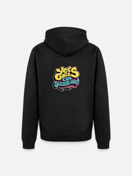 Cool Skateboard Longboard Skater Fille - Veste à capuche bio Premium Unisexe - noir