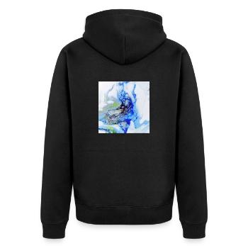 Acrylbild 4 - Unisex Premium Bio Zip Hoodie - Schwarz - Hinten - Nico (187cm)