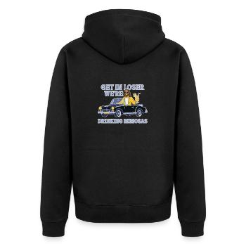 Lustige Mimosenliebhaber Bekommen In Loser - Unisex Premium Bio Zip Hoodie - Schwarz - Hinten - Nico (187cm)