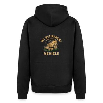 My Retirement Vehicle Lawn Mower Mom Dad Mowing - Unisex Premium Organic Zip Hoodie - black - Back - Nico (187cm)