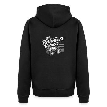 Mon Véhicule De Retraite Tracteur Maman Papa Agriculteur - Veste à capuche bio Premium Unisexe - noir - Dos - Nico (187cm)