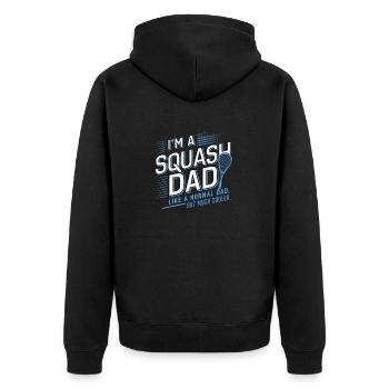 Ich bin ein Squash-Papa, nur viel cooler, Opa - Unisex Premium Bio Zip Hoodie - Schwarz - Hinten - Nico (187cm)