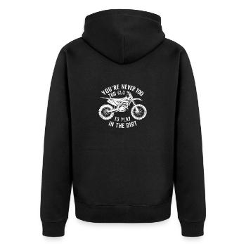 Jouez dans le Dirt Bike Motocross Hommes et Garçons - Veste à capuche bio Premium Unisexe - noir - Dos - Nico (187cm)