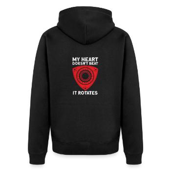 Rotary Wankel Motor Torque Car Engineering Tuning - Unisex Premium Organic Zip Hoodie - black - Back - Nico (187cm)