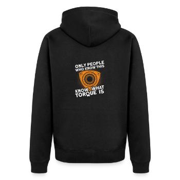 Rotary Wankel Motor Torque Car Engineering Tuning - Unisex Premium Organic Zip Hoodie - black - Back - Nico (187cm)