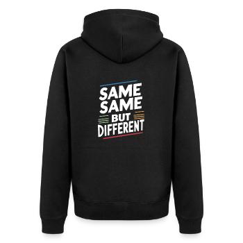 Same Same But different Thailand Traveller Rucksack - Unisex Premium Bio Zip Hoodie - Schwarz - Hinten - Nico (187cm)