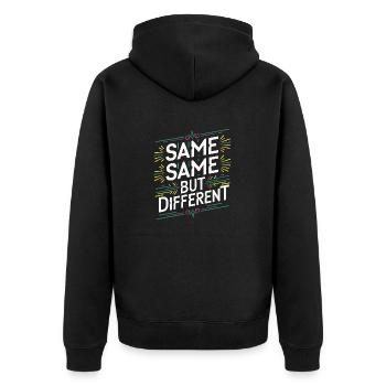 Same Same But different Thailand Traveller Rucksack - Unisex Premium Bio Zip Hoodie - Schwarz - Hinten - Nico (187cm)