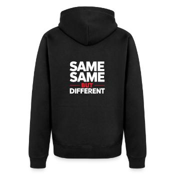Same Same But different Thailand Traveller Rucksack - Unisex Premium Bio Zip Hoodie - Schwarz - Hinten - Nico (187cm)