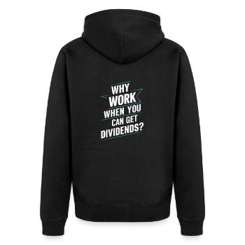 Lustige finanzielle Unabhängigkeit von Dividendeninvestoren - Unisex Premium Bio Zip Hoodie - Schwarz - Hinten - Nico (187cm)