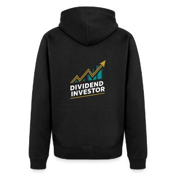 Lustige finanzielle Unabhängigkeit von Dividendeninvestoren - Unisex Premium Bio Zip Hoodie - Schwarz - Hinten - Nico (187cm)