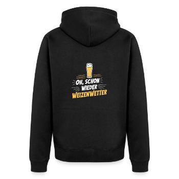Funny Saying Wheat Beer Summer Sun Garden - Unisex Premium Organic Zip Hoodie - black - Back - Nico (187cm)
