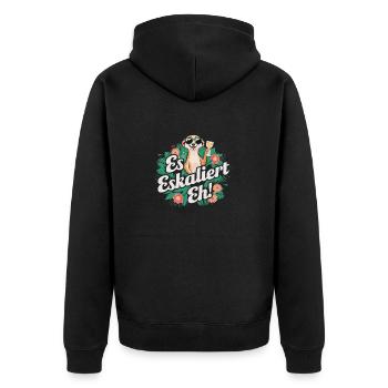 It escalates anyway Meerkat party alcohol saying - Unisex Premium Organic Zip Hoodie - black - Back - Nico (187cm)