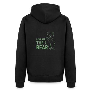 Ich wähle den Bären im Wald Sarkastische Feministin - Unisex Premium Bio Zip Hoodie - Schwarz - Hinten - Nico (187cm)