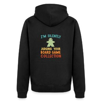 Board Game Geeks funny saying Board Gamers - Unisex Premium Organic Zip Hoodie - black - Back - Nico (187cm)